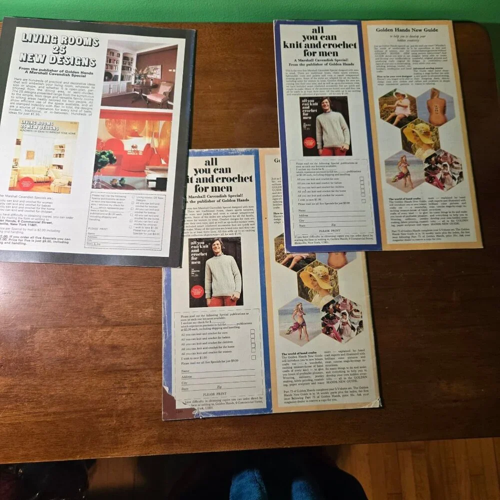 Golden Hands weekly magazine Part 71-75 Vol 5 Knitting Dressmaking Needlecraft